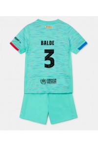 Barcelona Alejandro Balde #3 Jalkapallovaatteet Lasten Kolmas peliasu 2023-24 Lyhythihainen (+ Lyhyet housut)